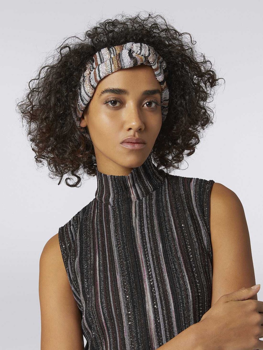 Donne Missoni Accessori Per Capelli | Cerchietto In Misto Viscosa Lame Con Paillettes Multicolore