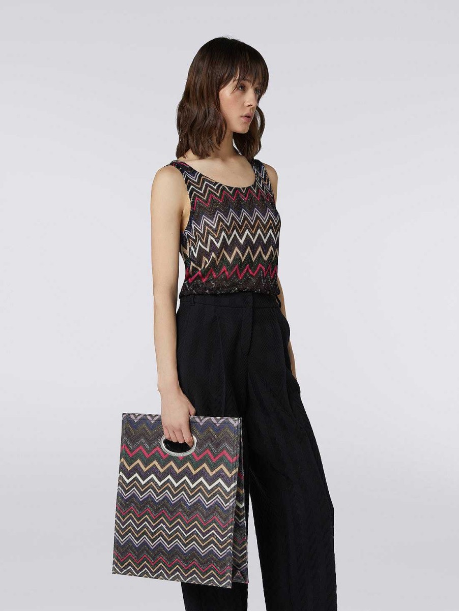 Donne Missoni Borse | Borsa In Viscosa Lame Zigzag Multicolore