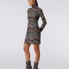 Donne Missoni Vestiti | Abito In Misto Lana E Viscosa Lame A Zig Zag Multicolore