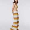 Donne Missoni Abbigliamento Da Spiaggia | Pantalone Copricostume Palazzo Lame A Zig Zag Bianco, Giallo E Ocra