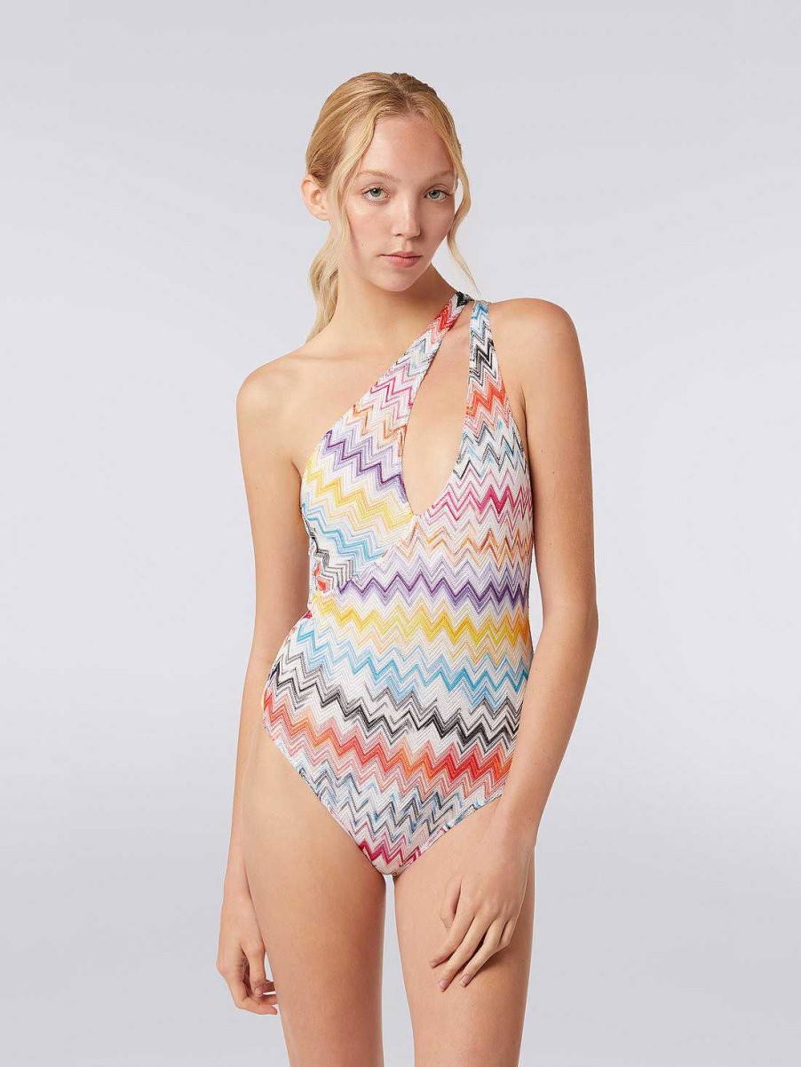 Donne Missoni Costumi Da Bagno | Costume Da Bagno Intero Con Scollo Incrociato Multicolore